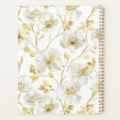 Hübsche Goldweiße Blumen Planer (Rückseite)