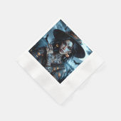 Hübsche Gotische Hexe mit Tattoos-Halloween-Party Serviette (Ecke)