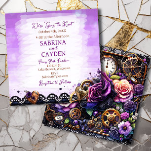Hübsche gotische Steampunk-Hochzeit Einladung