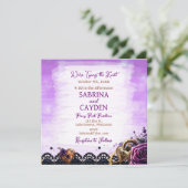 Hübsche gotische Steampunk-Hochzeit Einladung (Stehend Vorderseite)