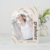 Hübsche Graduierungspartei für Rosa Foto Einladung (Stehend Vorderseite)