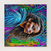 Hübsche Graffiti Street Art Colorful Woman Puzzle (Horizontal)
