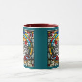 Hübsche Graue Tabby-Buntglas Tasse (Zentrum)