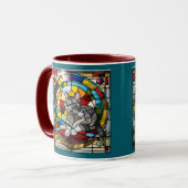 Hübsche Graue Tabby-Buntglas Tasse (Vorderseite Links)