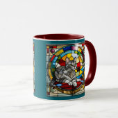 Hübsche Graue Tabby-Buntglas Tasse (VorderseiteRechts)