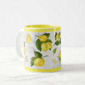 Hübsche Graue und gelbe Lemon-Tasse Zweifarbige Tasse (Vorderseite Links)