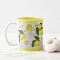Hübsche Graue und gelbe Lemon-Tasse