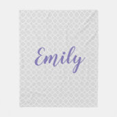 Hübsche graue und lila Gewohnheit Fleecedecke (Vorderseite)