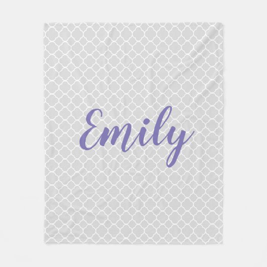 Hübsche graue und lila Gewohnheit Fleecedecke (Vorderseite)