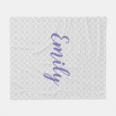 Hübsche graue und lila Gewohnheit Fleecedecke (Vorderseite (Horizontal))