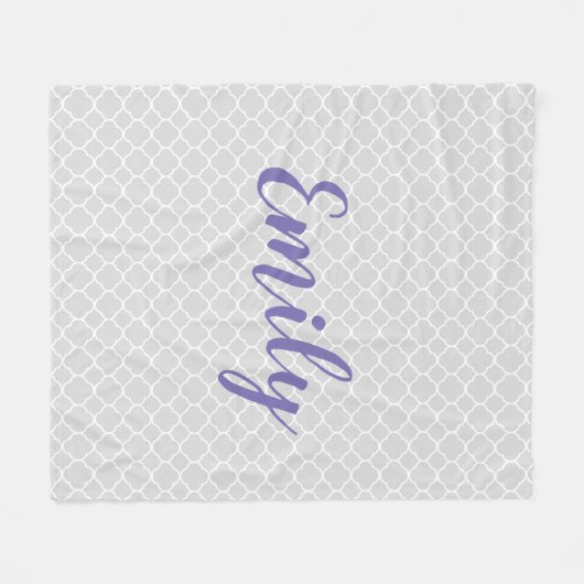 Hübsche graue und lila Gewohnheit Fleecedecke (Vorderseite (Horizontal))