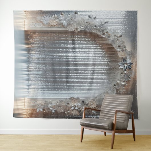 Hübsche Grautöne (nicht metallisch), Blumenbogen Wandteppich (Beispiel (Horizontal))