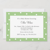 Hübsche Green Polka Dots Einladung (Vorderseite)