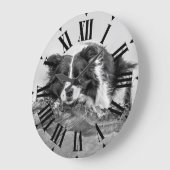Hübsche Grenz Collie Dog Große Wanduhr (Winkel)