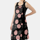 Hübsche große rosa Rosen mit Folionen auf schwarz Schürze (InSitu)