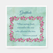 Hübsche Grün- und Rosendanken Serviette (Vorderseite)