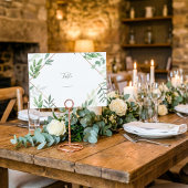 Hübsche grüne Blätter Single Tischnummer Karte