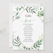 Hübsche grüne Blätter Tischnummer Sitzplan (Rückseite)