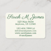 Hübsche Grüne Blume Blumengarten Visitenkarte (Rückseite)