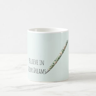 Hübsche grüne Blumenstift-Träume Kaffeetasse