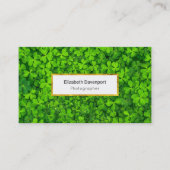 Hübsche grüne Clovers Fotografie Visitenkarte (Vorderseite)