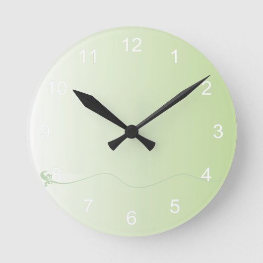 Hübsche grüne Farbe Runde Wanduhr (Vorderseite)