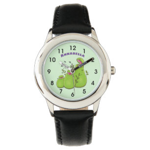 Hübsche grüne Fleischfresser-Pflanze Cartoon Armbanduhr