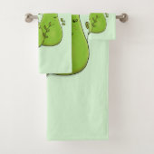 Hübsche grüne Fleischfresser-Pflanze Cartoon Badhandtuch Set (Insitu)