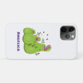 Hübsche grüne Fleischfresser-Pflanze Cartoon Case-Mate iPhone Hülle (Rückseite (Horizontal))