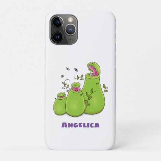 Hübsche grüne Fleischfresser-Pflanze Cartoon Case-Mate iPhone Hülle (Rückseite)