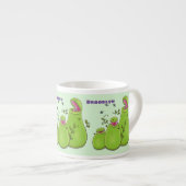 Hübsche grüne Fleischfresser-Pflanze Cartoon Espressotasse (Vorderseite Rechts)