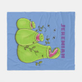 Hübsche grüne Fleischfresser-Pflanze Cartoon Fleecedecke (Vorderseite (Horizontal))