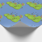 Hübsche grüne Fleischfresser-Pflanze Cartoon Geschenkpapier (Ecke)