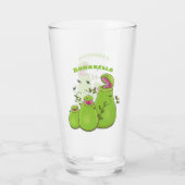 Hübsche grüne Fleischfresser-Pflanze Cartoon Glas (Rückseite)