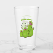 Hübsche grüne Fleischfresser-Pflanze Cartoon Glas (Vorderseite)