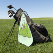 Hübsche grüne Fleischfresser-Pflanze Cartoon Golfhandtuch (Gras)