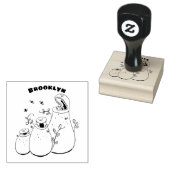 Hübsche grüne Fleischfresser-Pflanze Cartoon Gummistempel (Stempel)