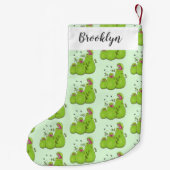 Hübsche grüne Fleischfresser-Pflanze Cartoon Kleiner Weihnachtsstrumpf (Rückseite)