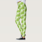 Hübsche grüne Fleischfresser-Pflanze Cartoon Leggings (Links)
