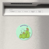 Hübsche grüne Fleischfresser-Pflanze Cartoon Magnet (In Situ (Geschirrspüler))