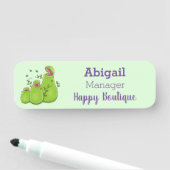 Hübsche grüne Fleischfresser-Pflanze Cartoon Namensschild (Beispiel)