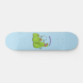 Hübsche grüne Fleischfresser-Pflanze Cartoon Skateboard (Horizontal)