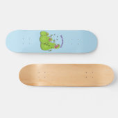 Hübsche grüne Fleischfresser-Pflanze Cartoon Skateboard (Horizontal)