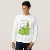 Hübsche grüne Fleischfresser-Pflanze Cartoon Sweatshirt (Vorne ganz)