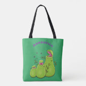Hübsche grüne Fleischfresser-Pflanze Cartoon Tasche (Rückseite)