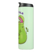 Hübsche grüne Fleischfresser-Pflanze Cartoon Thermosbecher (Nach rechts gedreht)