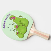 Hübsche grüne Fleischfresser-Pflanze Cartoon Tischtennis Schläger (Seitenansicht)