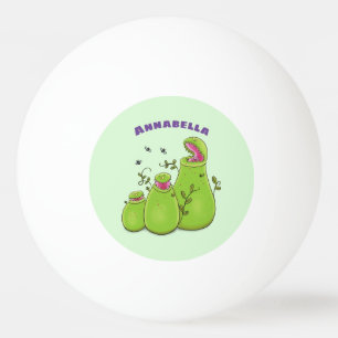 Hübsche grüne Fleischfresser-Pflanze Cartoon Tischtennisball