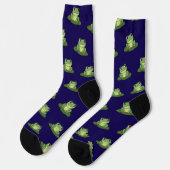 Hübsche grüne Frosch-Muster-Socken Socken (Linkes Detail)