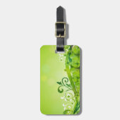 HÜBSCHE GRÜNE IRISCHE KLEEBLÄTTER MIT SCHNÖRKELN GEPÄCKANHÄNGER (Vorderseite vertikal)